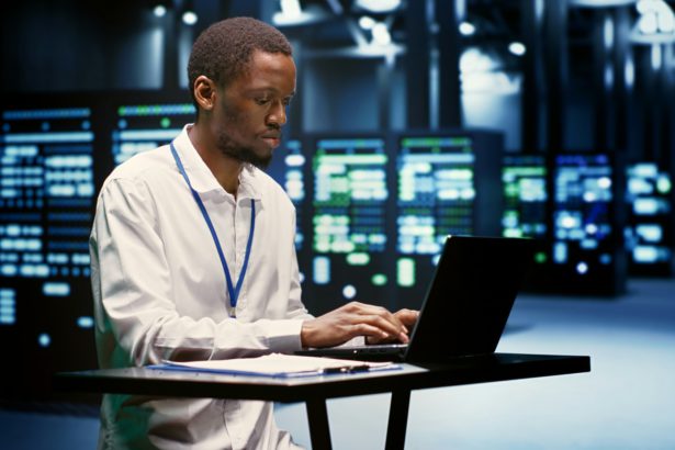 Company servers managing databases